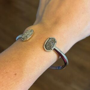 Kendra Scott Elton Silver Cuff Bracelet - Platinum Drusy